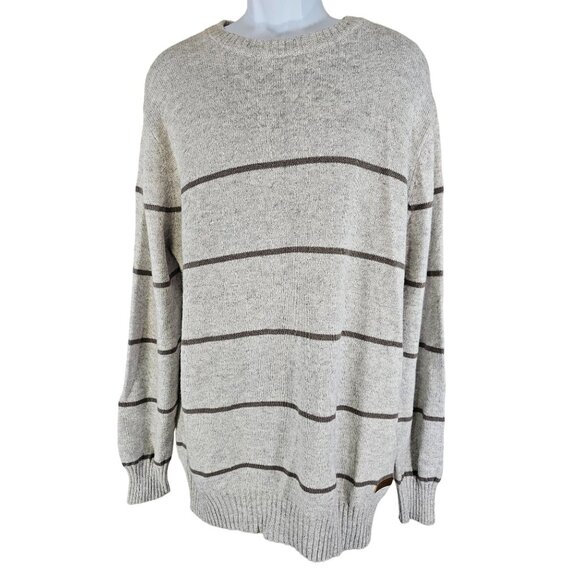 Columbia Mens Light Gray Striped Knit Sweater Size XL - Picture 1 of 7